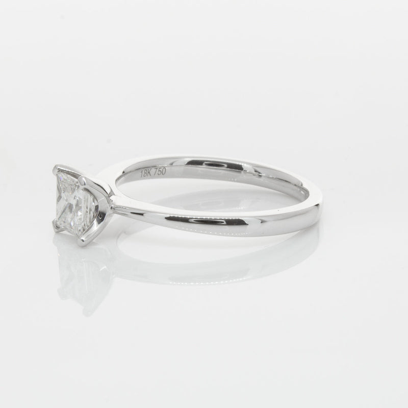 18ct White Gold .71ct Princess Cut Diamond Royale Ring-Ring-Walker & Hall