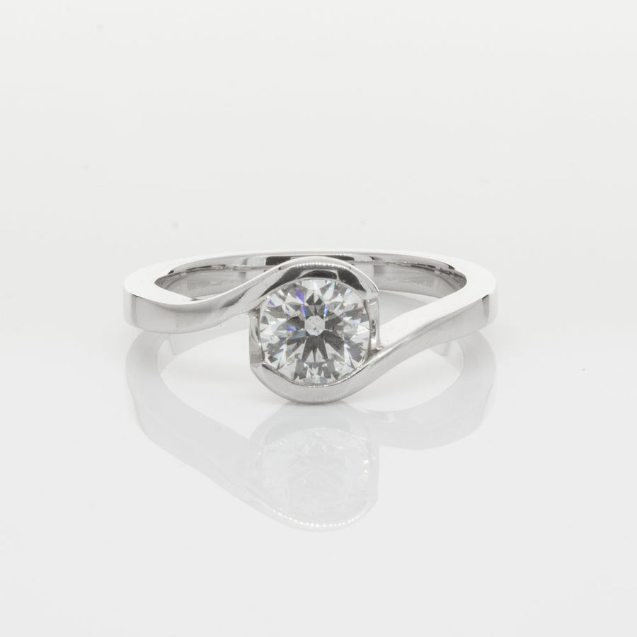 18ct White Gold .70ct Diamond Embrace Ring-Ring-Walker & Hall