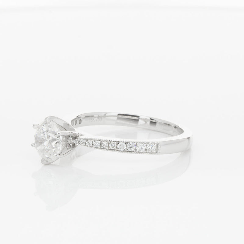 18ct White Gold 1.00ct Diamond Zenith Ring-Ring-Walker & Hall