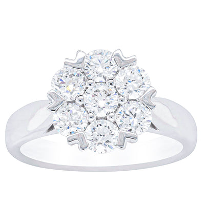 18ct White Gold 1.20ct Diamond Lotus Ring-Ring-Walker & Hall