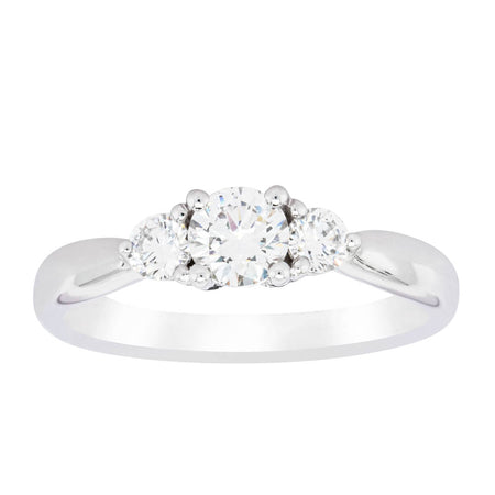 18ct White Gold .39ct Diamond Elysian Ring-Ring-Walker & Hall