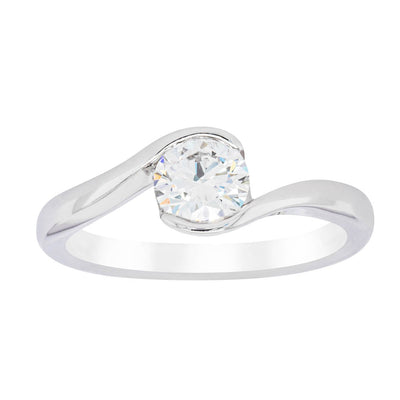 18ct White Gold .70ct Diamond Embrace Ring-Ring-Walker & Hall