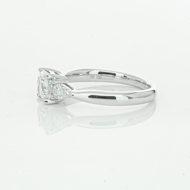 18ct White Gold 1.01ct Cushion Cut Diamond Ayla Ring-Ring-Walker & Hall
