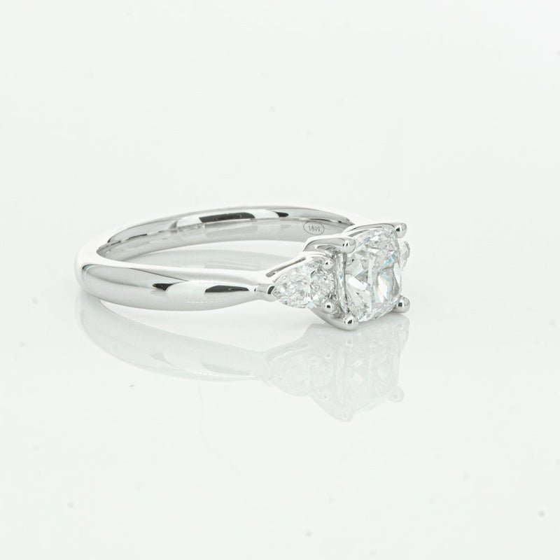 18ct White Gold 1.01ct Cushion Cut Diamond Ayla Ring-Ring-Walker & Hall