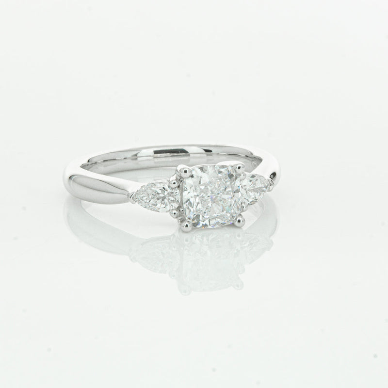 18ct White Gold 1.01ct Cushion Cut Diamond Ayla Ring-Ring-Walker & Hall