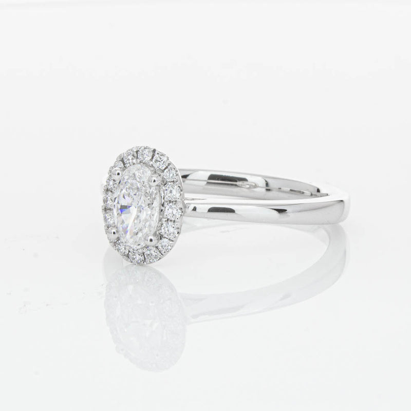 18ct White Gold .50ct Oval Cut Diamond Nina Ring-Ring-Walker & Hall