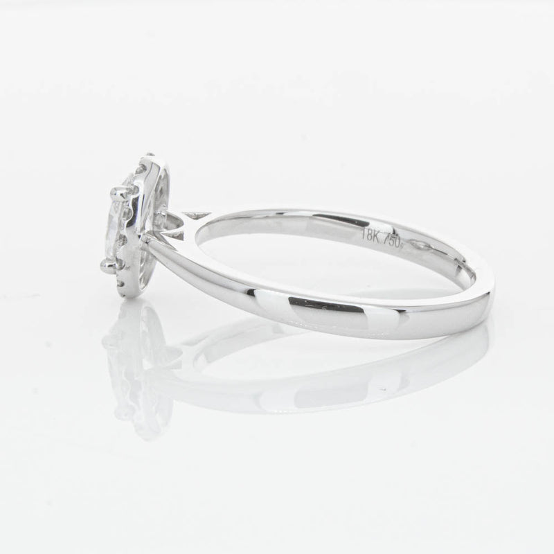 18ct White Gold .50ct Oval Cut Diamond Nina Ring-Ring-Walker & Hall