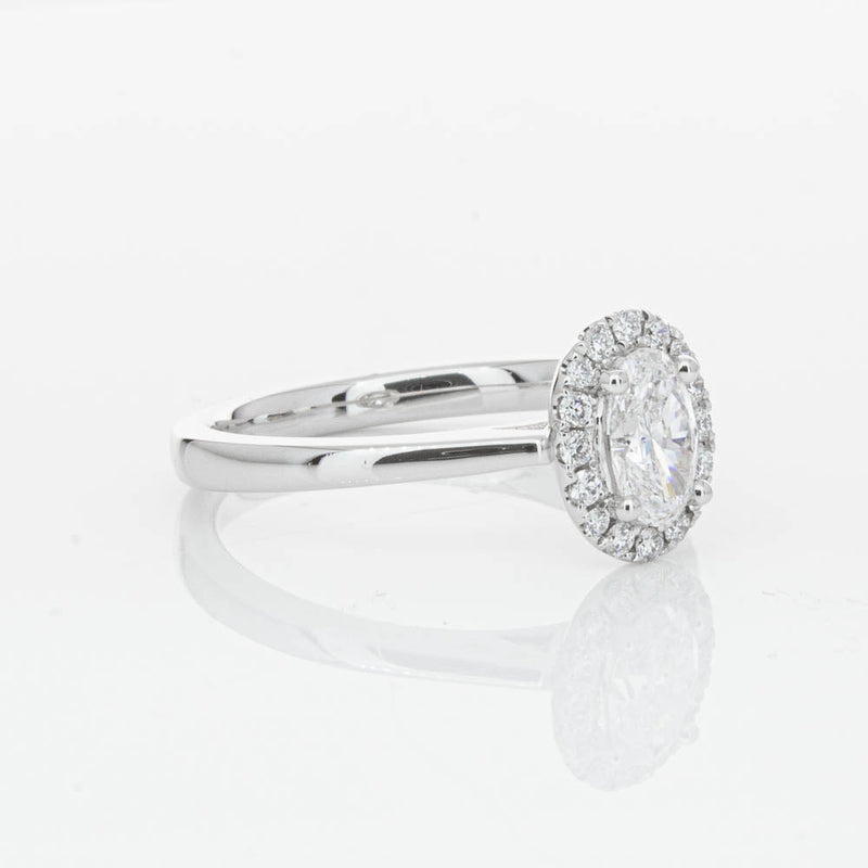 18ct White Gold .50ct Oval Cut Diamond Nina Ring-Ring-Walker & Hall