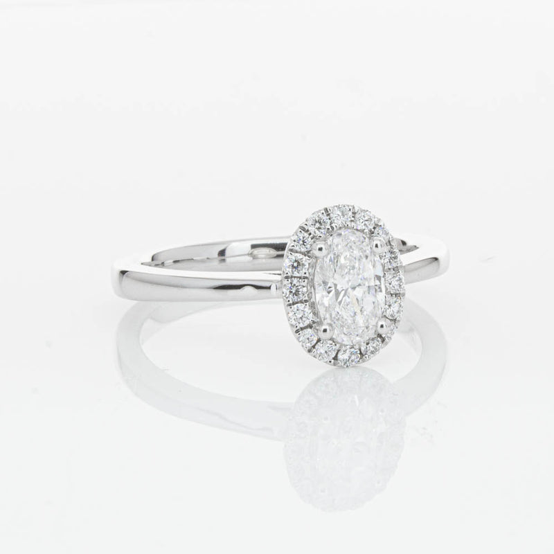 18ct White Gold .50ct Oval Cut Diamond Nina Ring-Ring-Walker & Hall