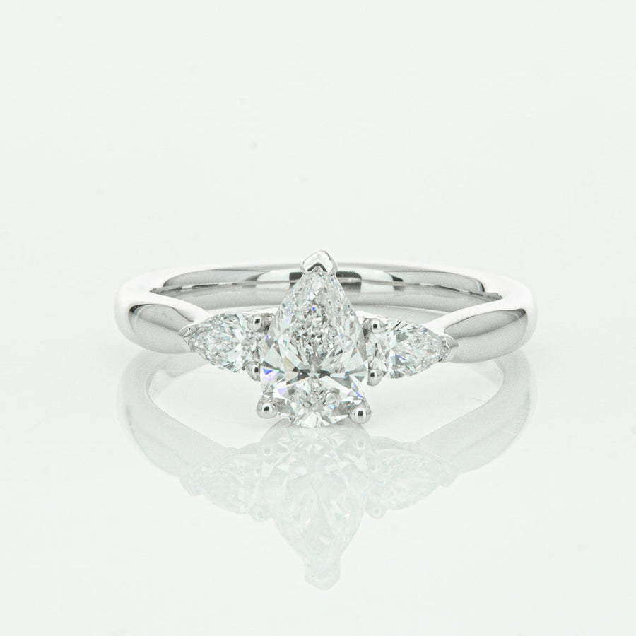 18ct White Gold .70ct Pear Cut Diamond Ayla Ring-Ring-Walker & Hall