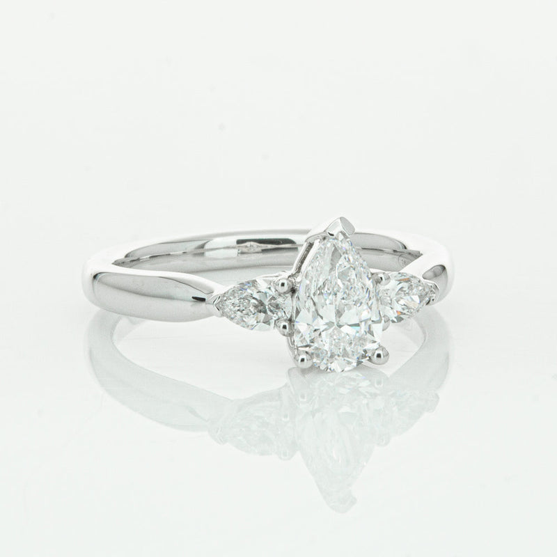 18ct White Gold .70ct Pear Cut Diamond Ayla Ring-Ring-Walker & Hall