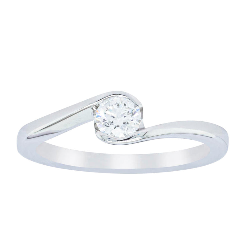 18ct White Gold .35ct Diamond Embrace Ring-Ring-Walker & Hall