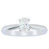 18ct White Gold .50ct Oval Diamond Venetian Ring-Ring-Walker & Hall