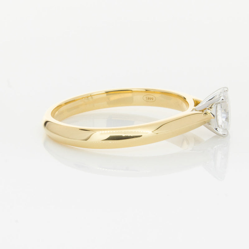 18ct Yellow Gold .50ct Oval Cut Diamond Venetian Ring-Ring-Walker & Hall