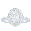 18ct White Gold .90ct Oval Cut Diamond Rosa Ring-Ring-Walker & Hall