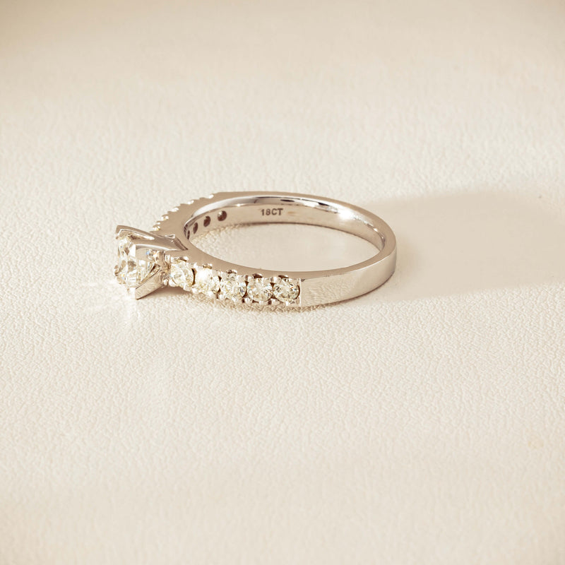 Deja Vu 18ct White Gold .40ct Princess Cut Diamond Ring - Ring - Walker & Hall