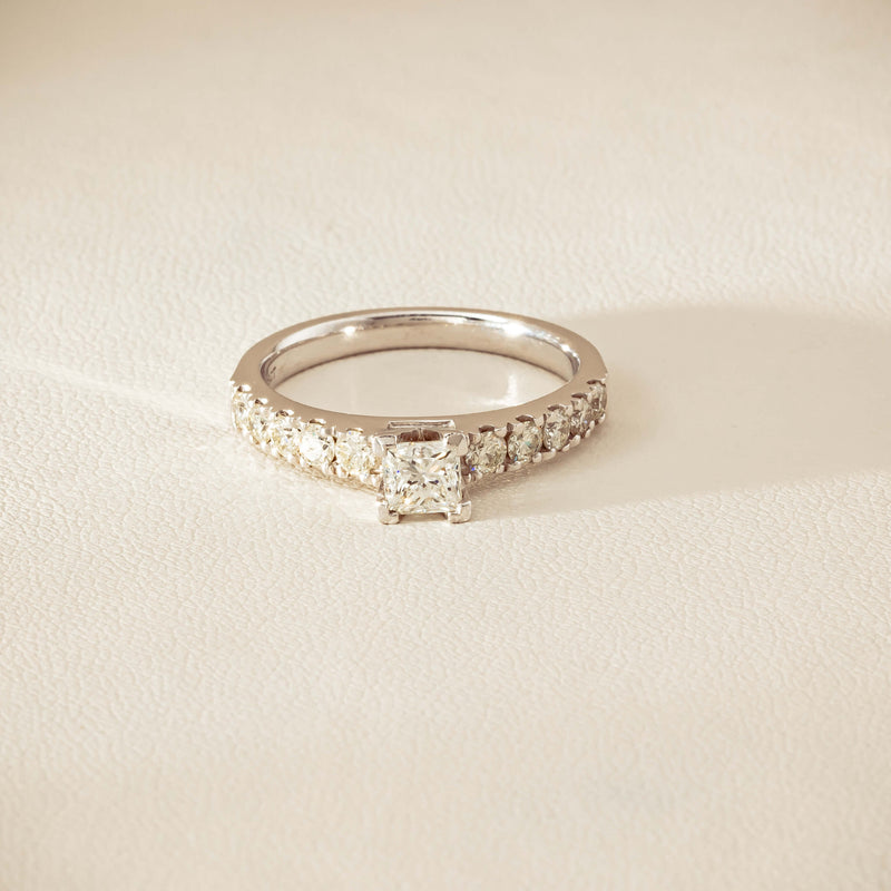 Deja Vu 18ct White Gold .40ct Princess Cut Diamond Ring - Ring - Walker & Hall