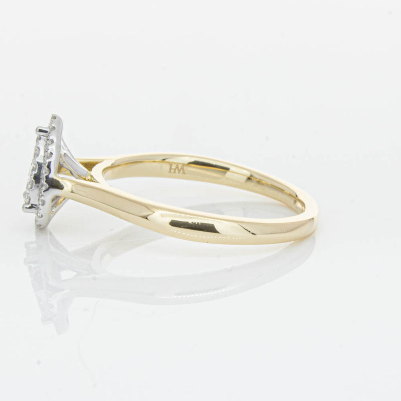 14ct Yellow Gold Diamond Pear Saturn Ring-Ring-Walker & Hall