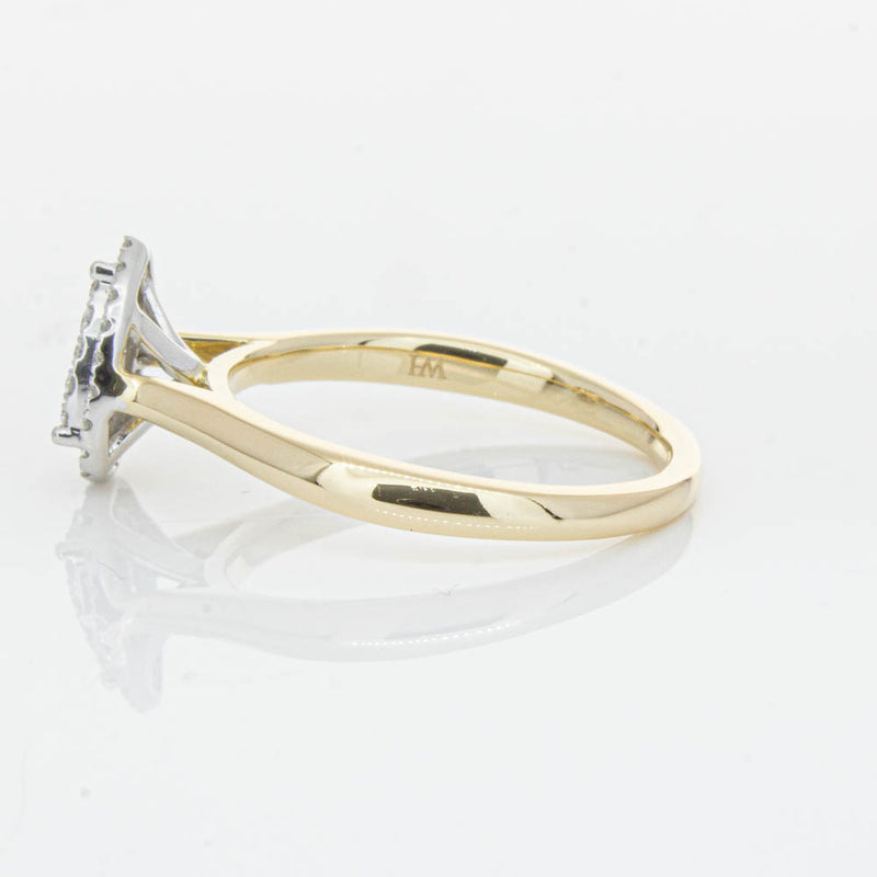 14ct Yellow Gold Diamond Pear Saturn Ring-Ring-Walker & Hall