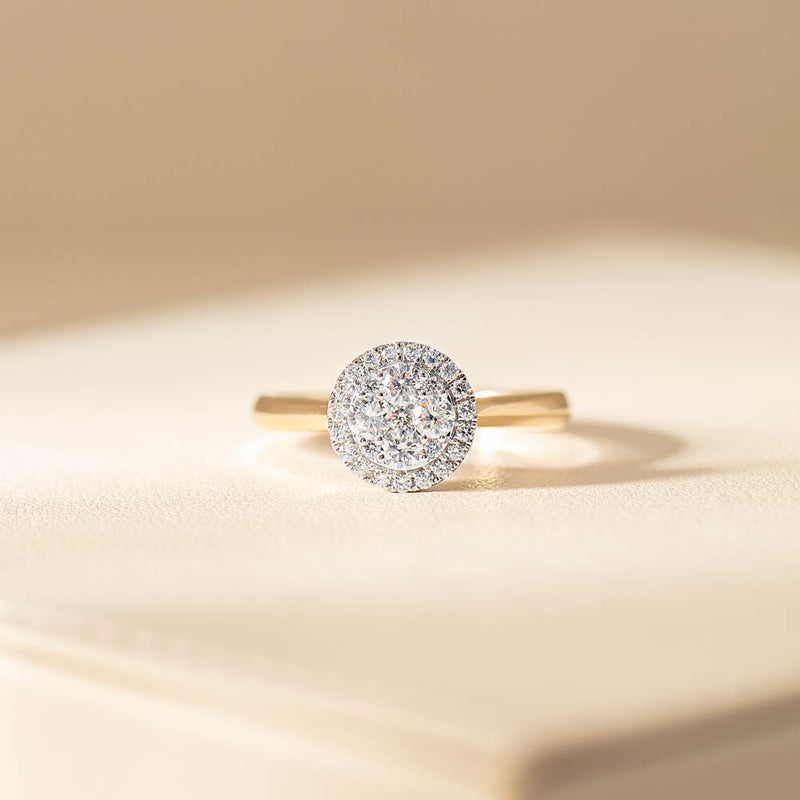 14ct Yellow Gold Diamond Saturn Ring-Ring-Walker & Hall