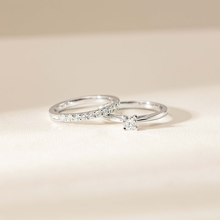 Stellar Diamond Luna Ring and Lunar Band