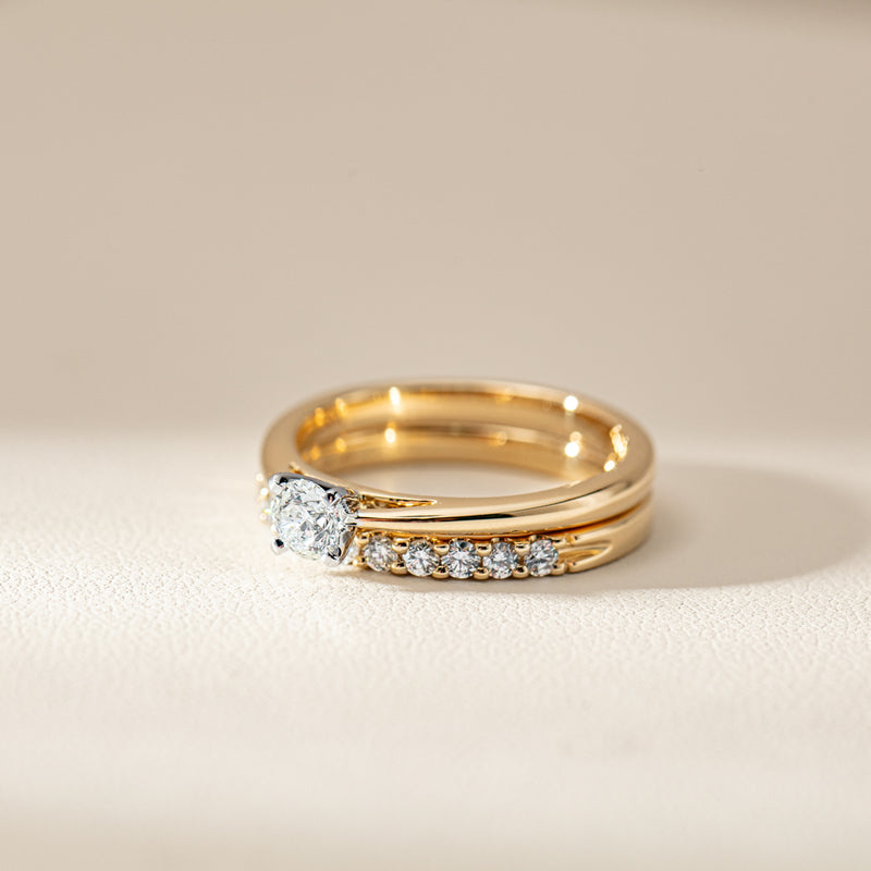 14ct Yellow Gold .30ct Diamond Luna Ring-Ring-Walker & Hall