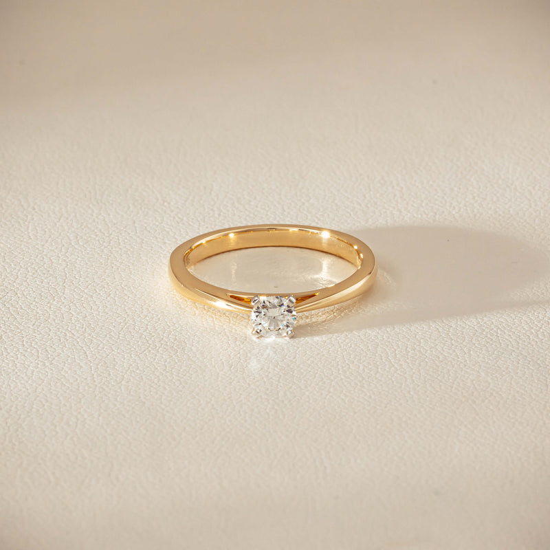 14ct Yellow Gold .30ct Diamond Luna Ring - Ring - Walker & Hall