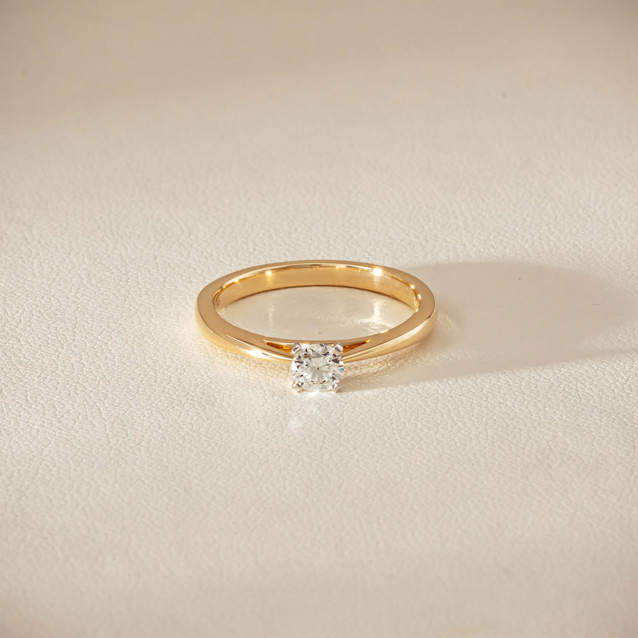 14ct Yellow Gold .30ct Diamond Luna Ring - Ring - Walker & Hall