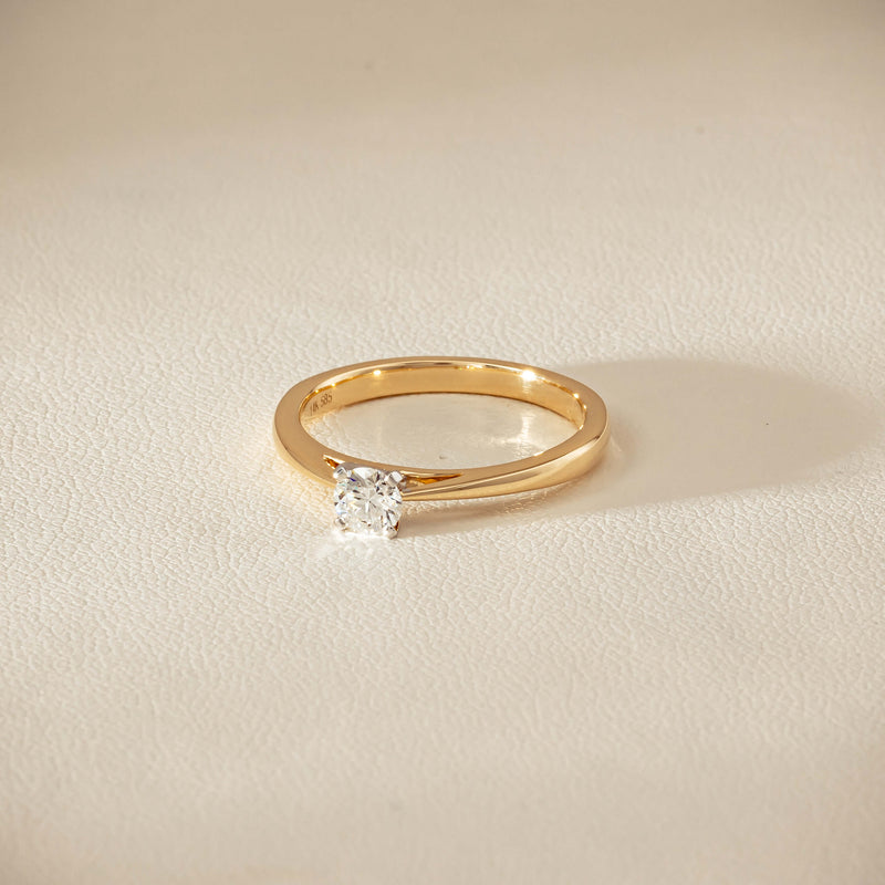 14ct Yellow Gold .30ct Diamond Luna Ring - Ring - Walker & Hall