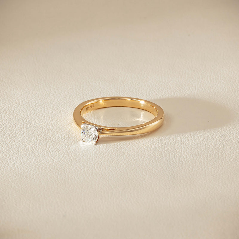 14ct Yellow Gold .30ct Diamond Luna Ring - Ring - Walker & Hall
