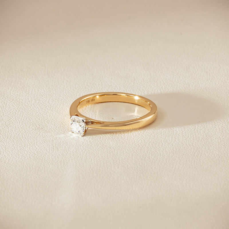 14ct Yellow Gold .30ct Diamond Luna Ring - Ring - Walker & Hall