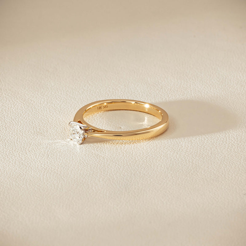 14ct Yellow Gold .30ct Diamond Luna Ring - Ring - Walker & Hall