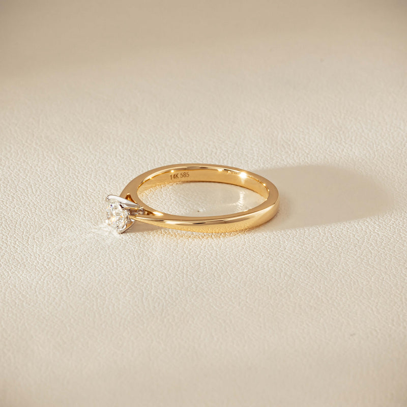 14ct Yellow Gold .30ct Diamond Luna Ring - Ring - Walker & Hall