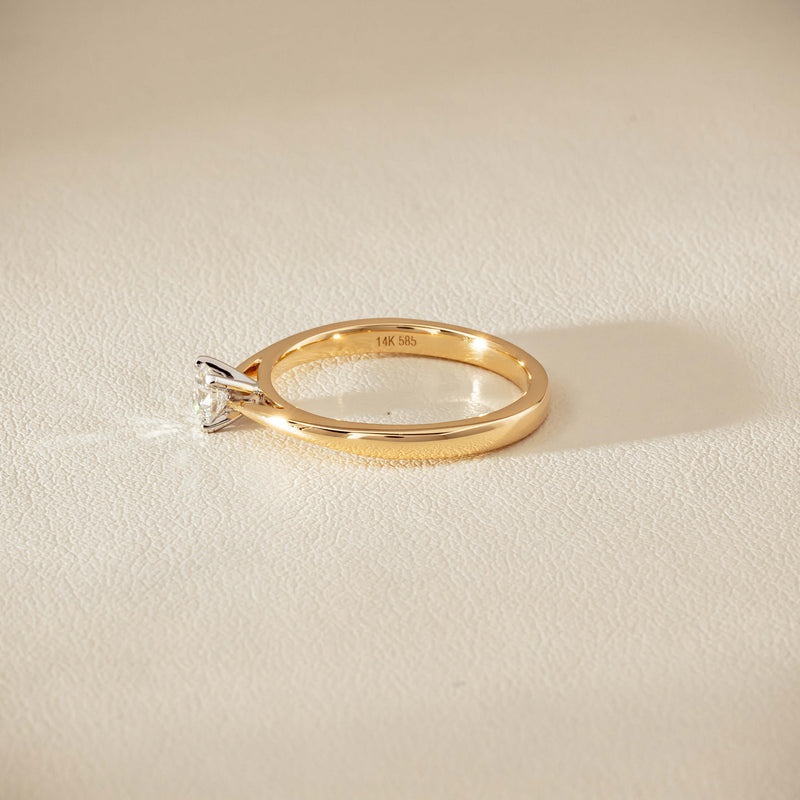 14ct Yellow Gold .30ct Diamond Luna Ring - Ring - Walker & Hall
