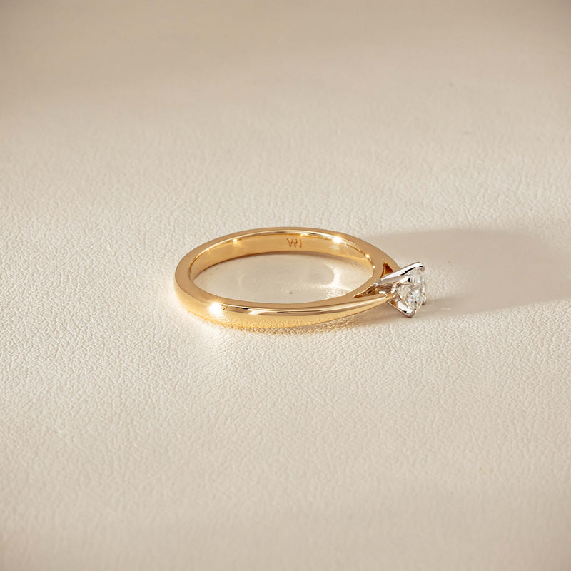 14ct Yellow Gold .30ct Diamond Luna Ring - Ring - Walker & Hall