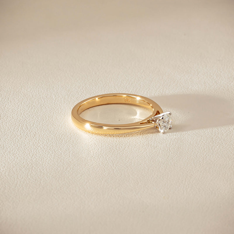 14ct Yellow Gold .30ct Diamond Luna Ring - Ring - Walker & Hall