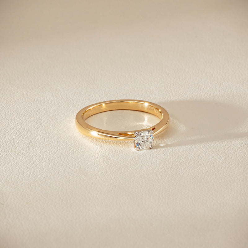 14ct Yellow Gold .30ct Diamond Luna Ring - Ring - Walker & Hall
