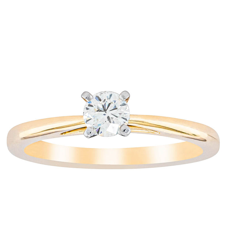 14ct Yellow Gold .30ct Diamond Luna Ring-Ring-Walker & Hall