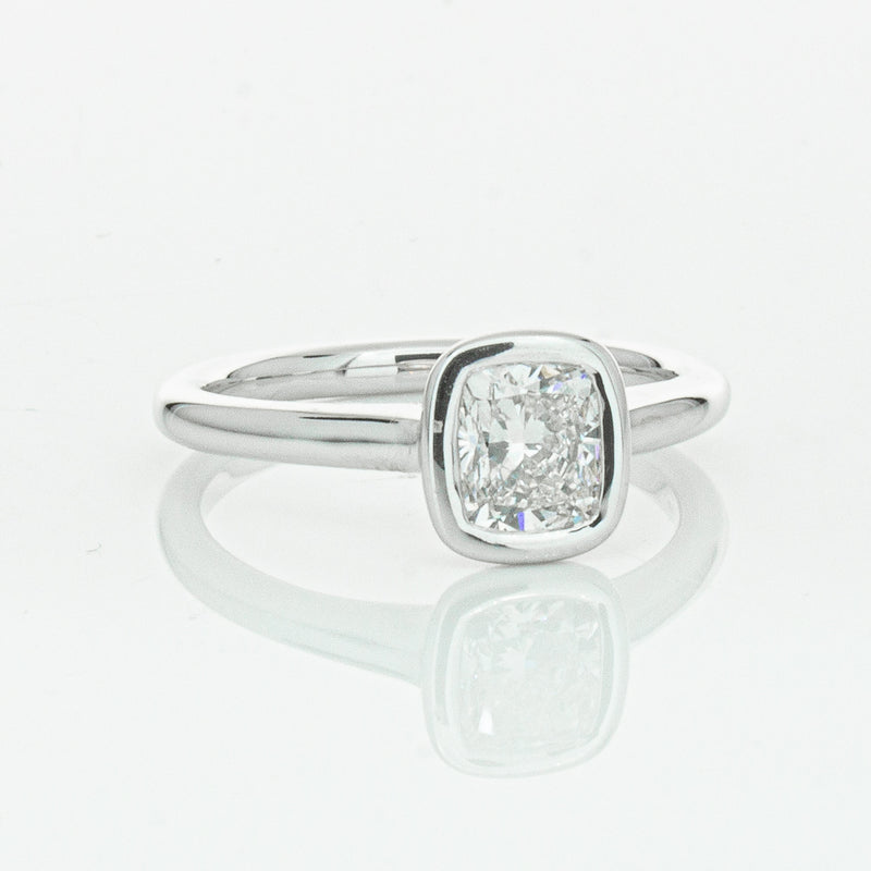 18ct White Gold 1.02ct Cushion Cut Diamond Natalia Ring-Ring-Walker & Hall