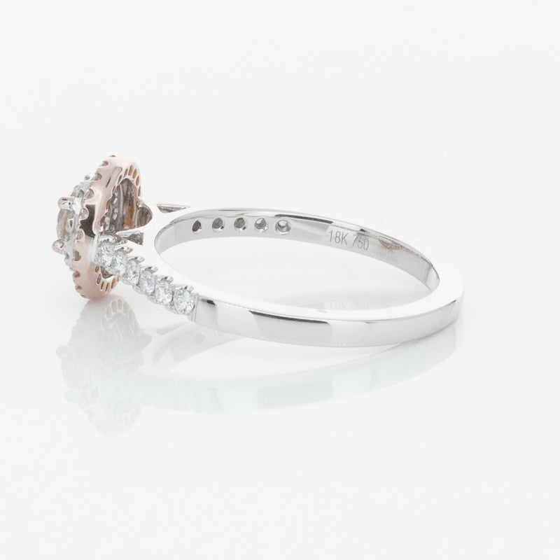 18ct White & Rose Gold .23ct Diamond Rosa Ring-Ring-Walker & Hall