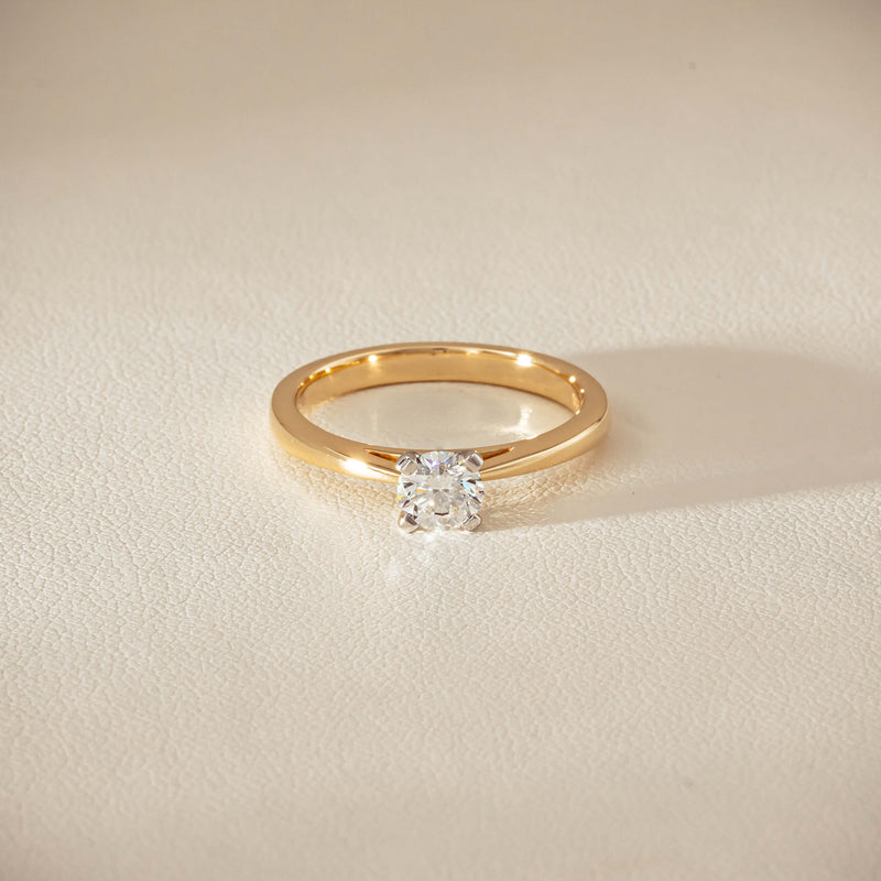 14ct Yellow Gold .50ct Diamond Luna Ring - Ring - Walker & Hall