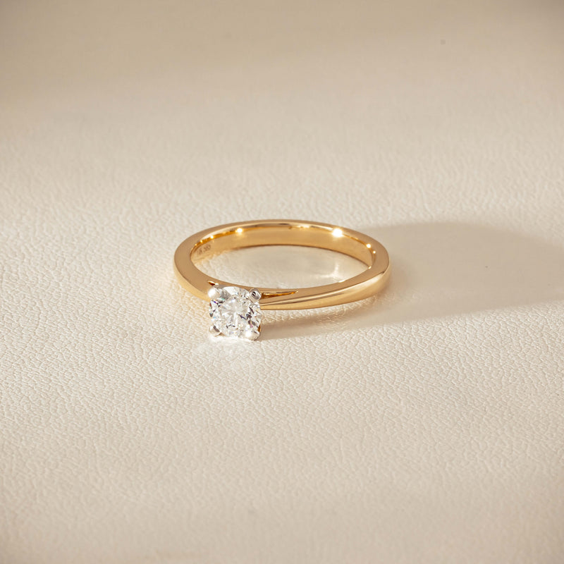14ct Yellow Gold .50ct Diamond Luna Ring - Ring - Walker & Hall