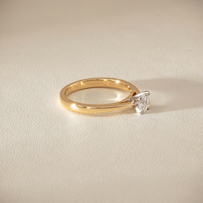 14ct Yellow Gold .50ct Diamond Luna Ring - Ring - Walker & Hall