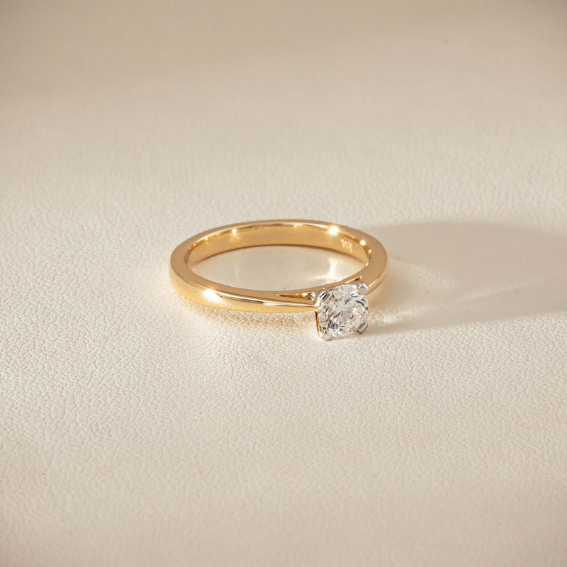 14ct Yellow Gold .50ct Diamond Luna Ring - Ring - Walker & Hall