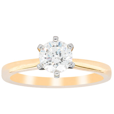 18ct Yellow Gold .71ct Diamond Capri Ring-Ring-Walker & Hall