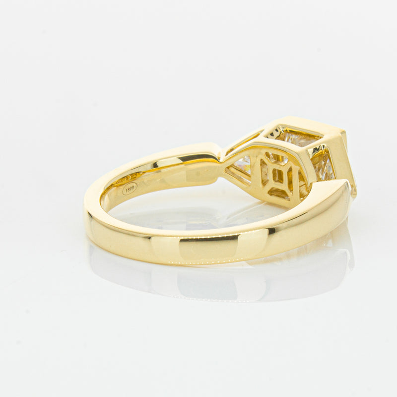 18ct Yellow Gold 1.52ct Princess Cut Diamond Ring-Ring-Walker & Hall