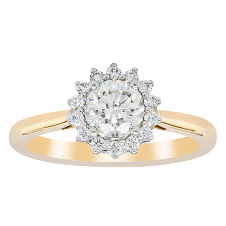 18ct Yellow Gold .70ct Diamond Belle Ring-Ring-Walker & Hall
