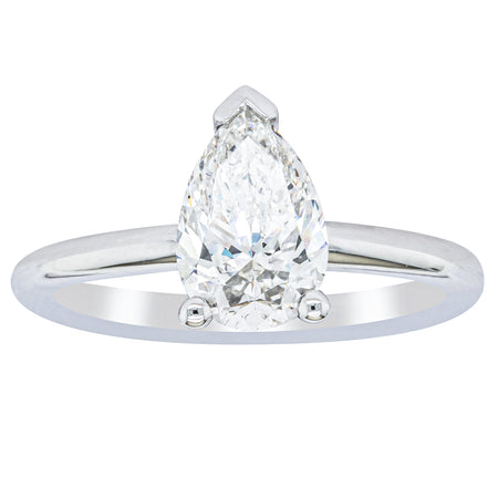 18ct White Gold 1.51ct Pear Cut Diamond Melba Ring-Ring-Walker & Hall