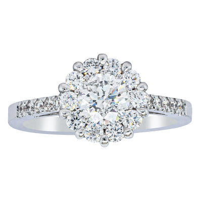 Deja Vu 18ct White Gold .60ct Diamond Cluster Ring-Ring-Walker & Hall