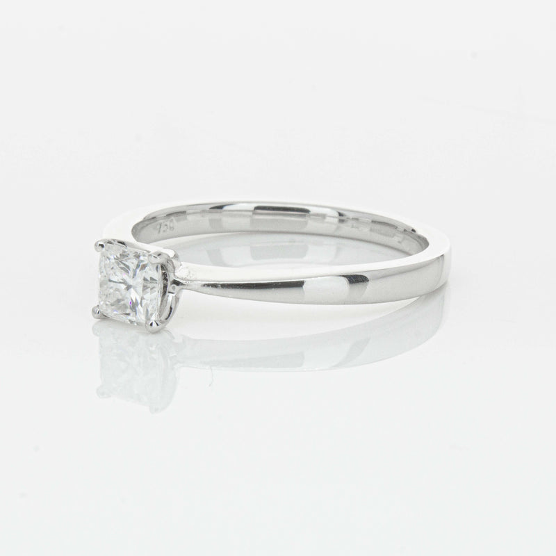 18ct White Gold .47ct Princess Cut Reclaimed Diamond Royale Ring-Ring-Walker & Hall